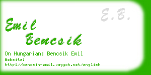 emil bencsik business card